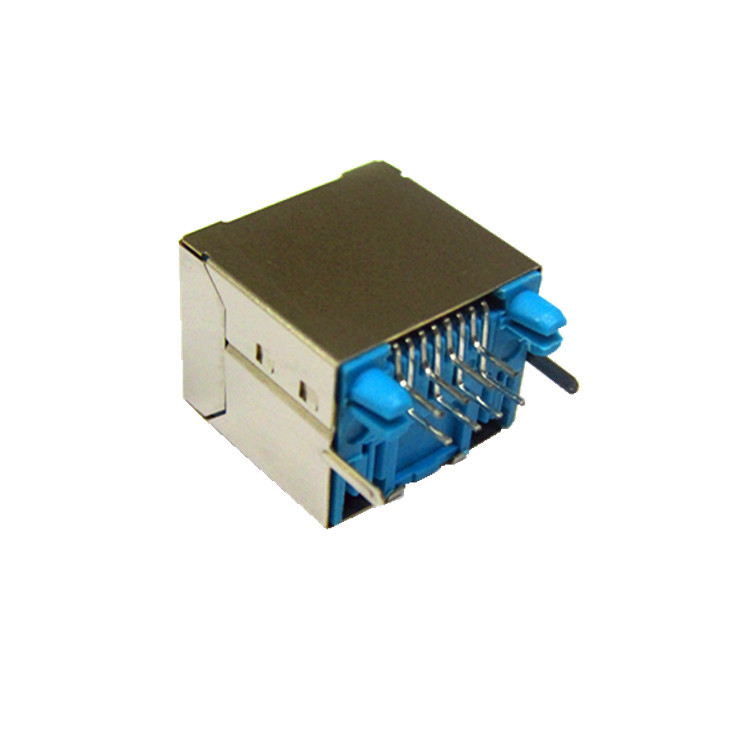 RJ45母座超薄弹带灯屏蔽工控 RJ45母座超薄弹带灯屏蔽工控