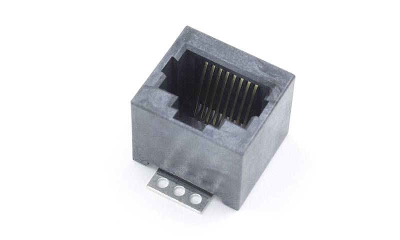 8P8C全塑带铁片SMT贴片式RJ45连接器