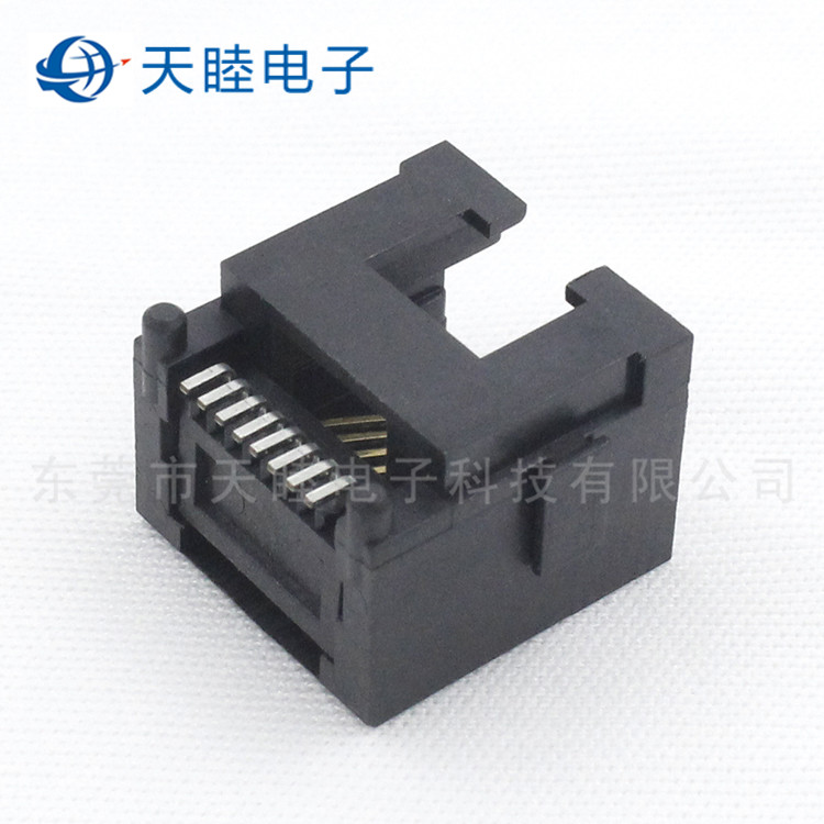 8P8C全塑沉板贴片RJ45连接器高清图