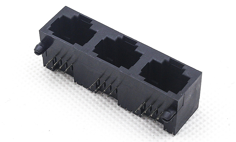 全塑1X3三口8P8C网络母座 RJ45网络连接器 全塑1X3三口8P8C网络母座 RJ45网络连接器