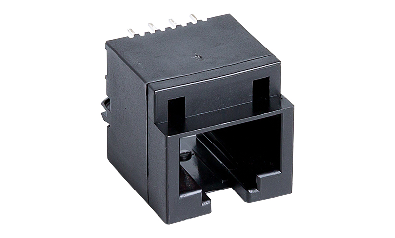 180度带阶梯窗口8P8C扁针RJ45连接器